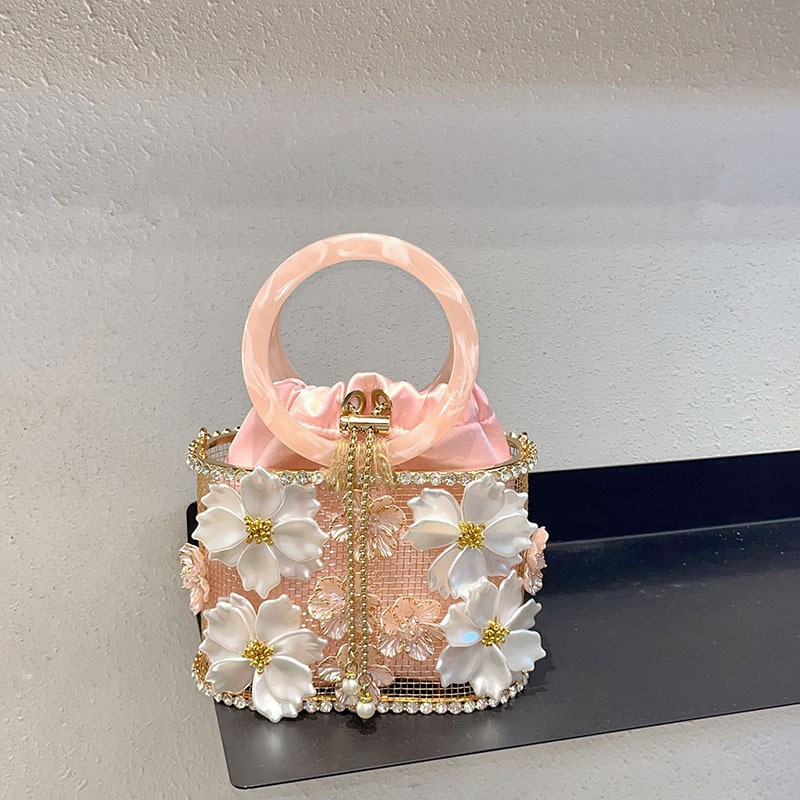 Women'S Evening Bags - Aushöhlen Metall Käfig Handtasche frauen Blume