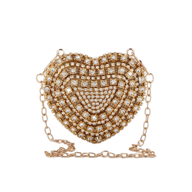 Women'S Evening Bags - Mini herzförmige Diamantfassung Abendtasche Luxus Bling