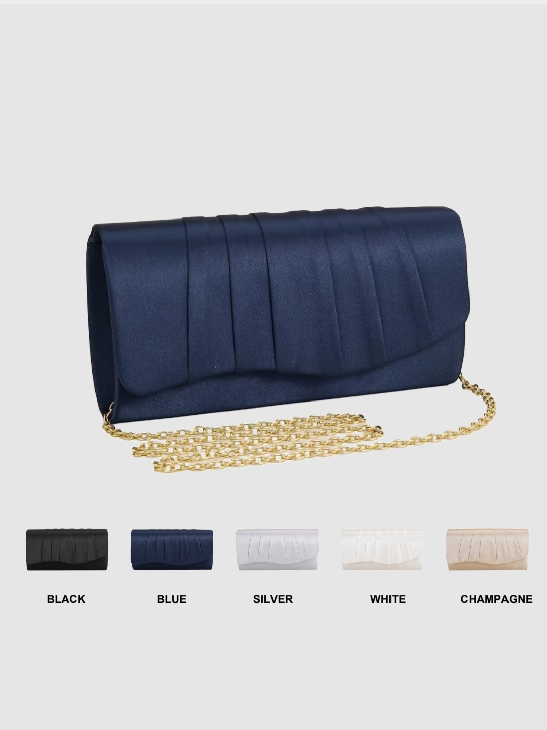 Women'S Evening Bags - Damen-Dinner-Tasche, plissiert, einfarbig, Clutch, Party, Abendessen,