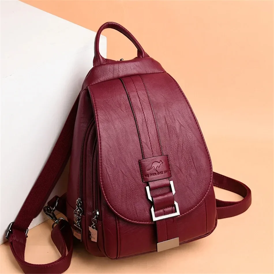 Women'S Kangaroo Bags - Multifunktionale Frauen Leder Rucksäcke Vintage Rucksack