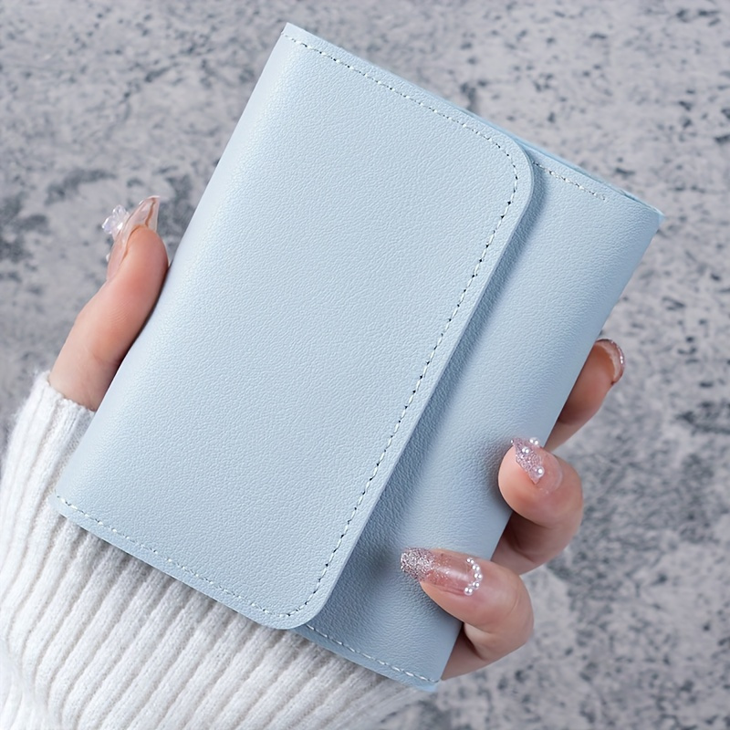 Women Bags Flipkart - Modische Ultradünne Dreifach Gefaltete Damen-Kurzbörse, Glatte