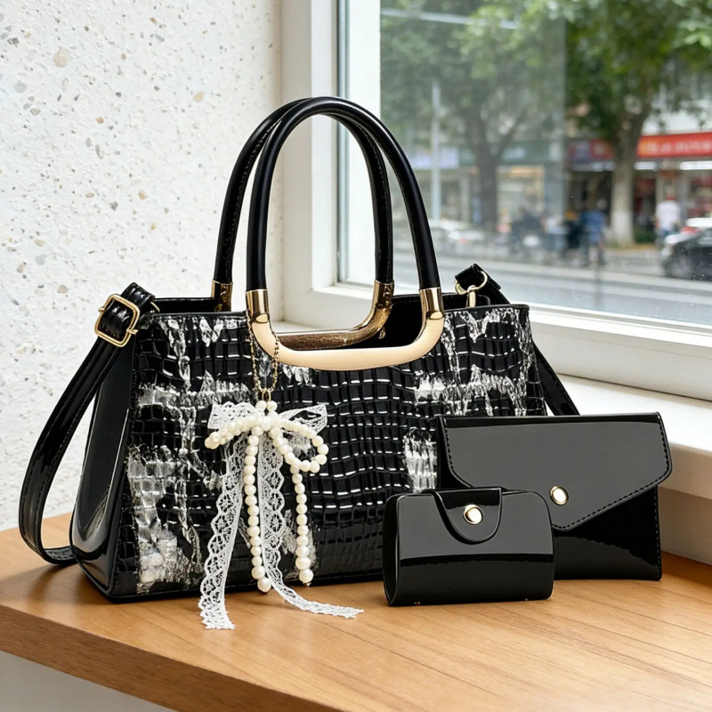 Women'S Evening Bags - Damen-Handtaschen-Set, Abendclutch mit Krokodilmuster, Party-Umhängetaschen, Hochwertige