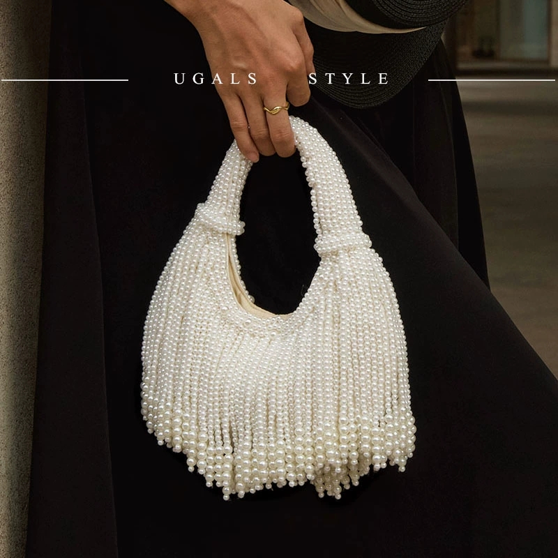 Women'S Evening Bags - Designer-Clutch mit Perlengriff für Abendveranstaltungen, Luxuriöse