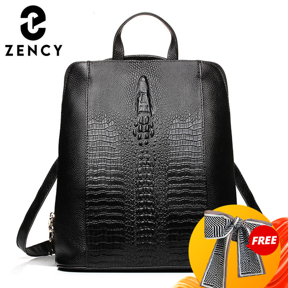 Women Bags For Work - Zency Damen-Rucksack aus Krokodilleder, 100 %